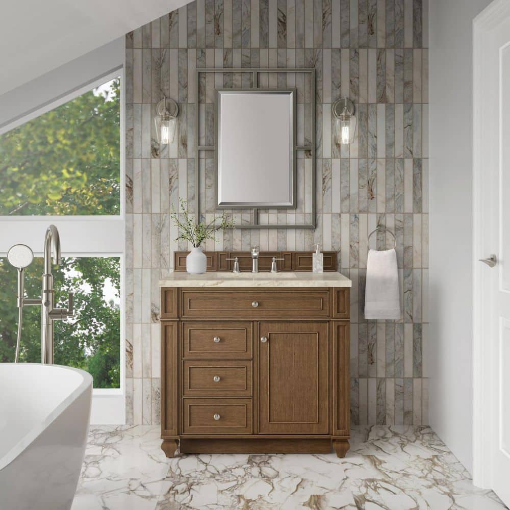 Bristol 36.0 in. Single Bath Vanity in Saddle Brown with Tajnar Engineered Composite Top price history on PriceWatchPro