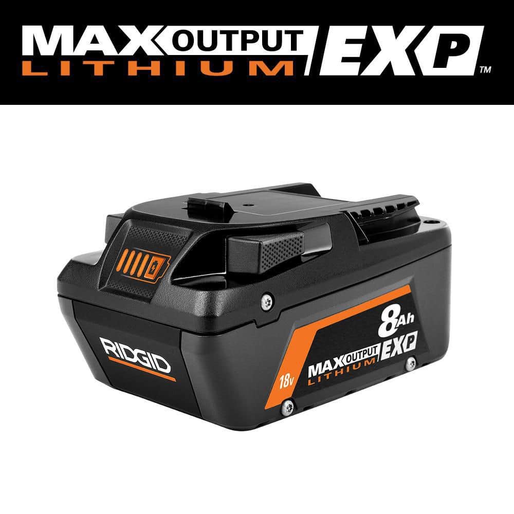 Deter Octrooi Landschap RIDGID 18V 8.0 Ah MAX Output EXP Lithium-Ion Battery AC840080 - The Home  Depot