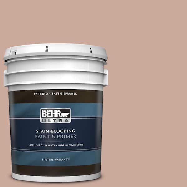 BEHR ULTRA 5 gal. #ICC-97 Powdered Allspice Satin Enamel Exterior Paint & Primer
