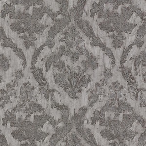 Damask Pewter Paper Strippable Roll (Covers 57.8 sq. ft.)