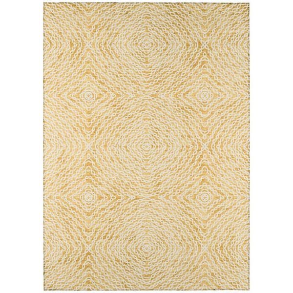 Addison Rugs Evolve Gold 3 ft. x 5 ft. Geometric Area Rug