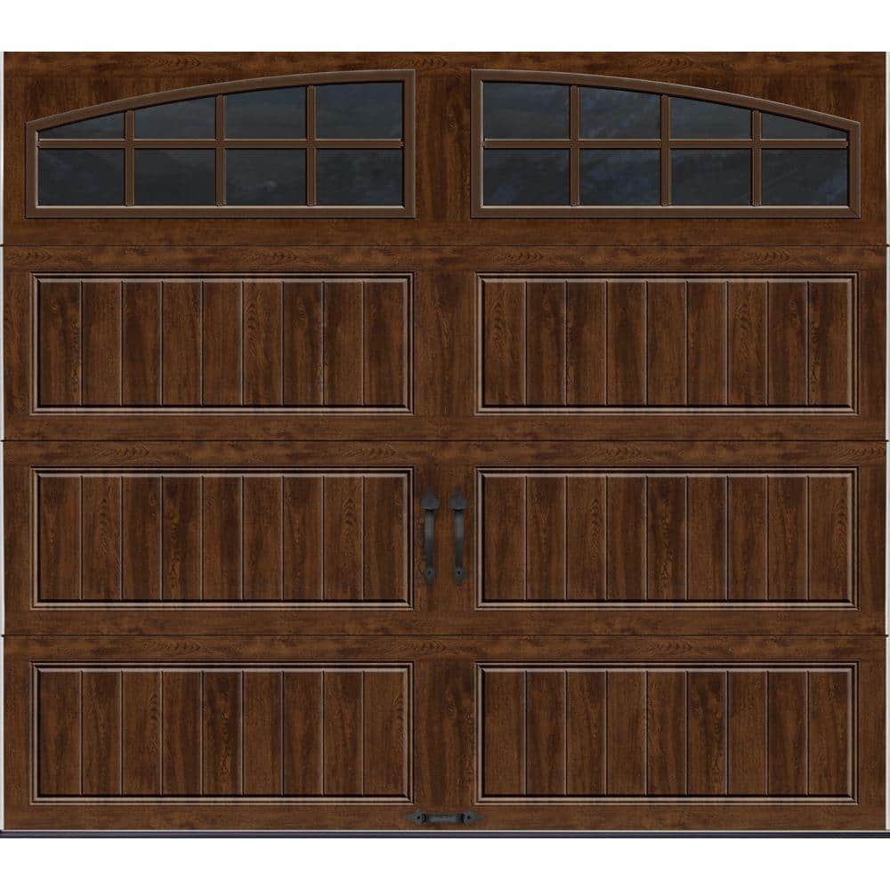 Gallery Steel Long Panel 8 ft x 7 ft Insulated 18.4 R-Value Wood Look Walnu