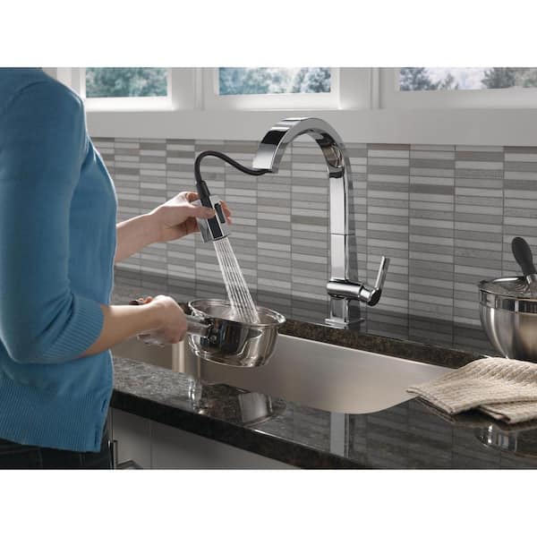 Pivotal Single-Handle Pull-Down Sprayer Kitchen Faucet with MagnaTite Docking in Arctic Stainless Pivotal Single-Handle Pull-Down Sprayer Kitchen Faucet with MagnaTite Docking in Arctic Stainless