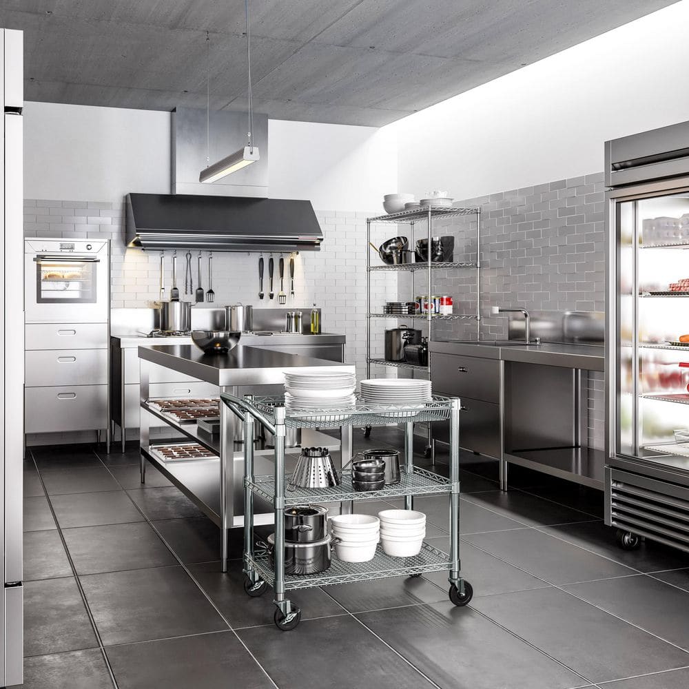 Heavy-Duty UltraZinc Steel Utility Cart with Adjustable Shelves