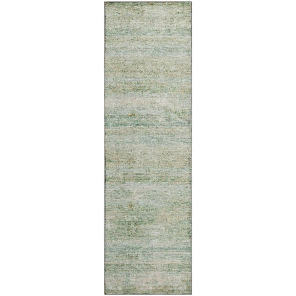 Mayfield Premium Machine Washable Abstract AMF2154 Green 2 ft. x 7 ft. Runner Rug price history on PriceWatchPro