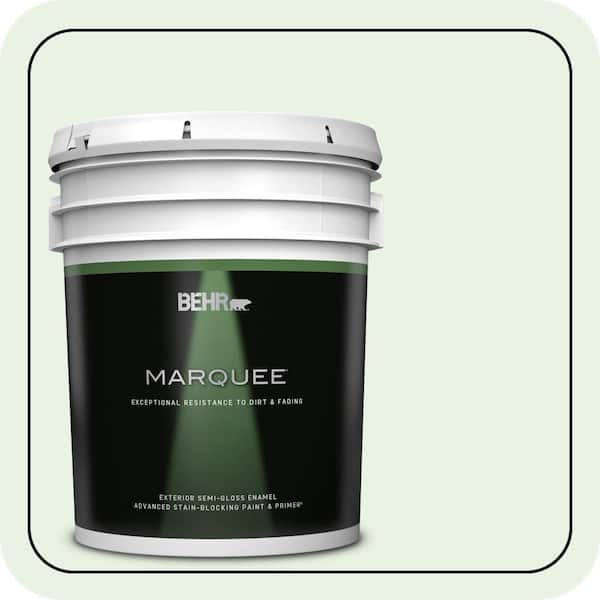 BEHR MARQUEE 5 gal. #450C-1 Dinner Mint Semi-Gloss Enamel Exterior Paint & Primer