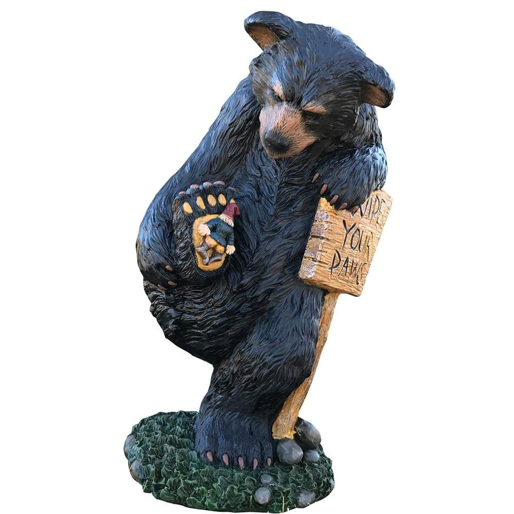 Design House 24.8 in. Wipe Your Paws Bear Statuary 328203 - The Home Depot