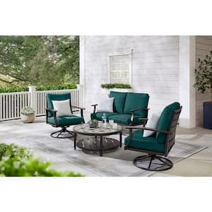 Hampton Bay Ellington 4 Piece Steel Outdoor Seating Set with