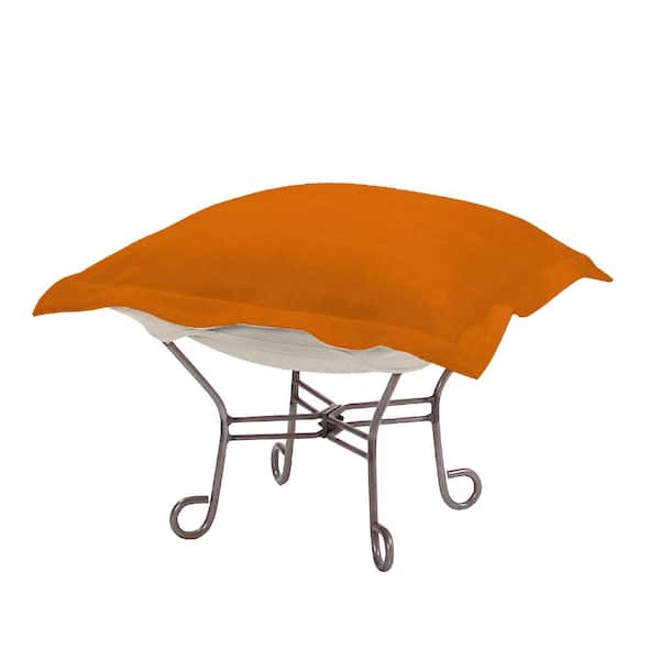 Marley Forrest Scroll Puff Ottoman With Cover, Titanium Frame, Sterling Canyon