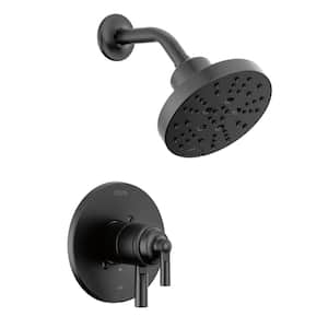 Saylor 1-Handle Wall Mount Shower Faucet Trim Kit in Matte Black (Valve Not Included)
