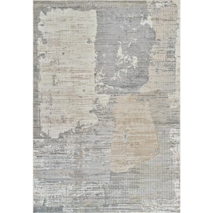 Nomad Cream Grey 7 ft. x 10 ft. Modern Abstract Indoor Area Rug