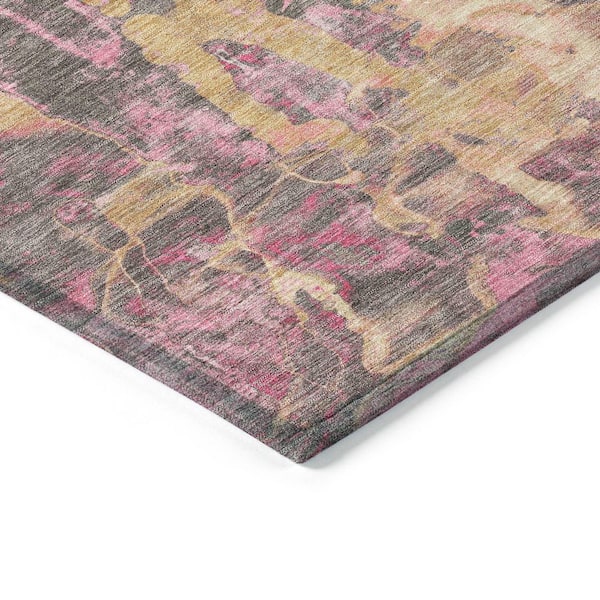 Chantille Machine Washable Indoor/Outdoor Abstract ACN2120 Blush 8 ft. x 8 ft. Area Rug