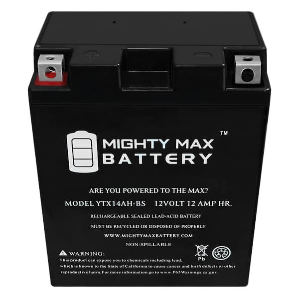 MIGHTY MAX BATTERY YTX14-BS GEL 12V 12AH Battery for Yamaha Bruin YFM 250  350 MAX3481653 - The Home Depot