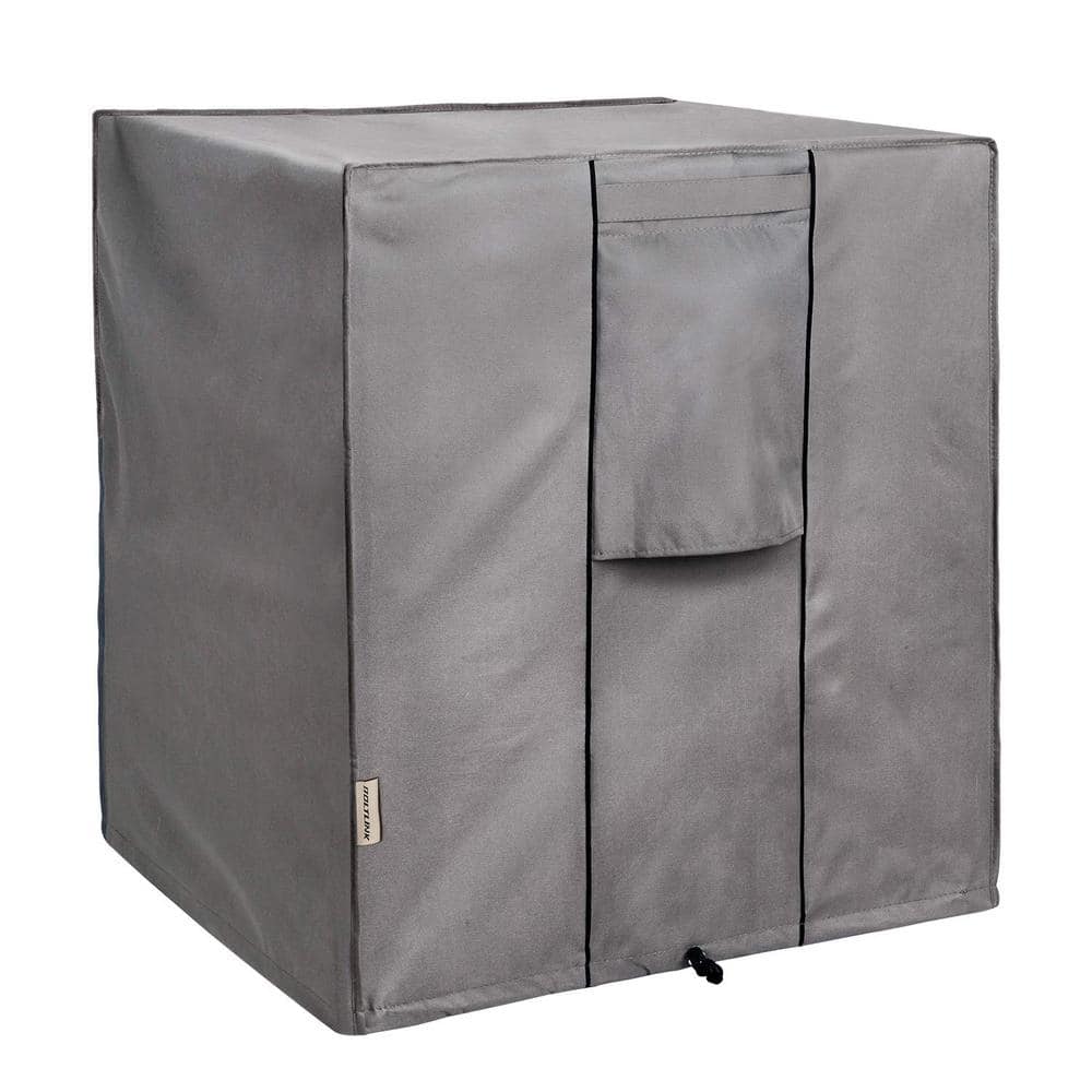 28 in. x 28 in. x 32 in. Grey Polyester Air Conditioner Covers, Outdoor AC 