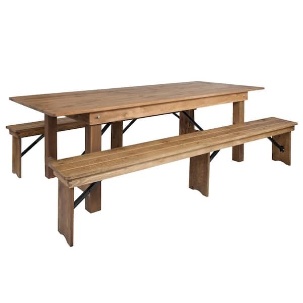 Carnegy Avenue 3-Piece Antique Rustic Farm Table Set