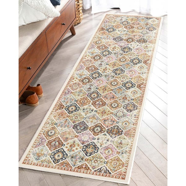 Multi 2 ft. 3 in. x 7 ft. 3 in. Runner Flat-Weave Apollo Maeve Vintage Bohemian Geometric Area Rug