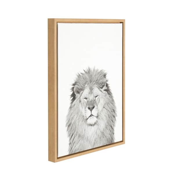 24 in. x 18 in. "Lion" by Tai Prints Framed Canvas Wall Art