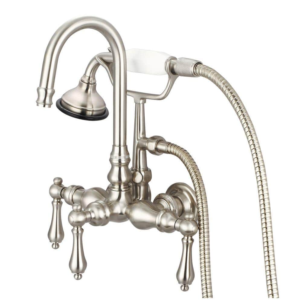 Water Creation 3Handle Vintage Claw Foot Tub Faucet with Handshower