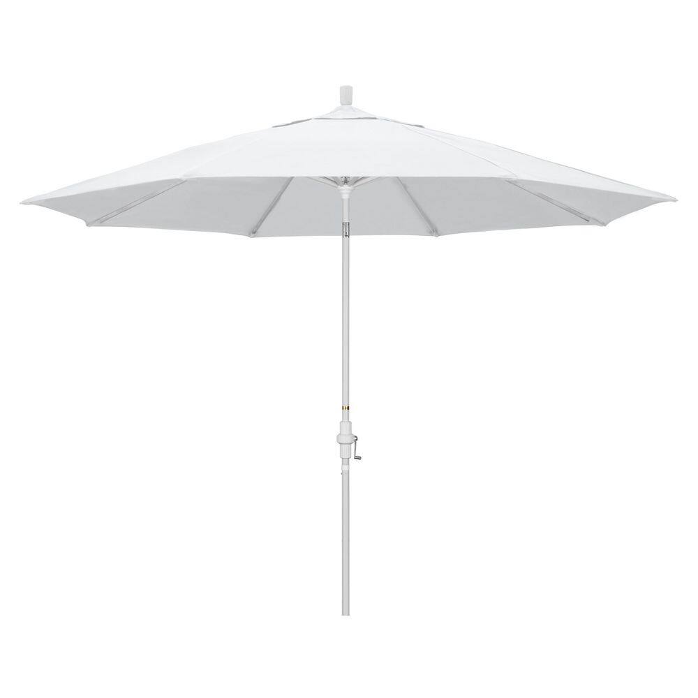 11 ft. Matted White Aluminum Market Patio Umbrella with Aluminum Ribs Collar Tilt Crank Lift in Natural Pacifica price history on PriceWatchPro
