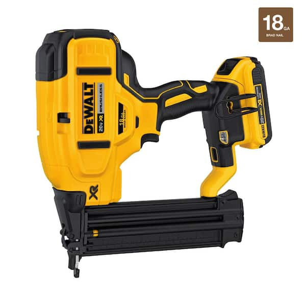 DEWALT 20V MAX XR Lithium Ion 18 Gauge Cordless Brad Nailer Kit