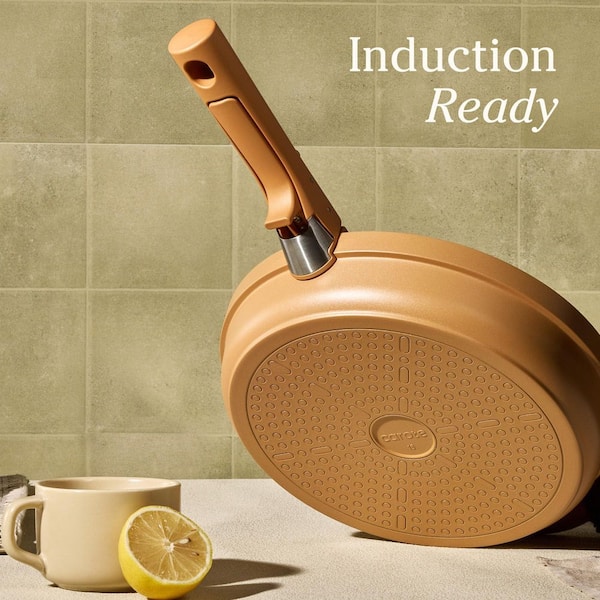 Numhew 20-Piece Orange Ceramic Cookware Set with Detachable