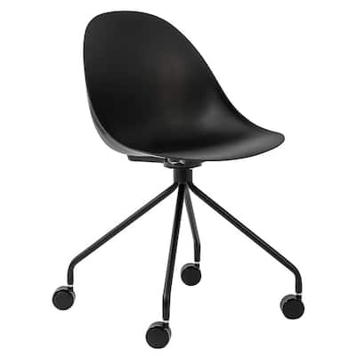 Tayte Black Office Chair with Matte Black Base - Set of 1