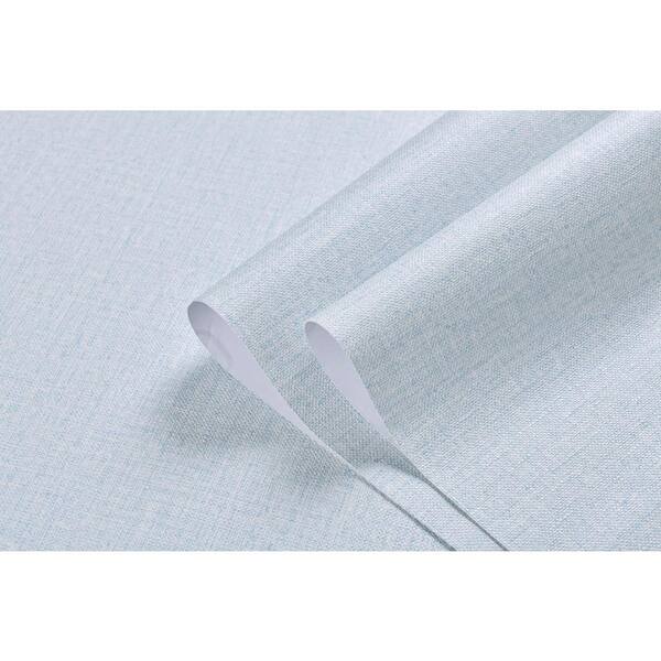 Ejoy Linen Texture Vinyl Peel and Stick Wallpaper Roll, LightBlue, 2 ft. x 33 ft./Roll(2 Roll)