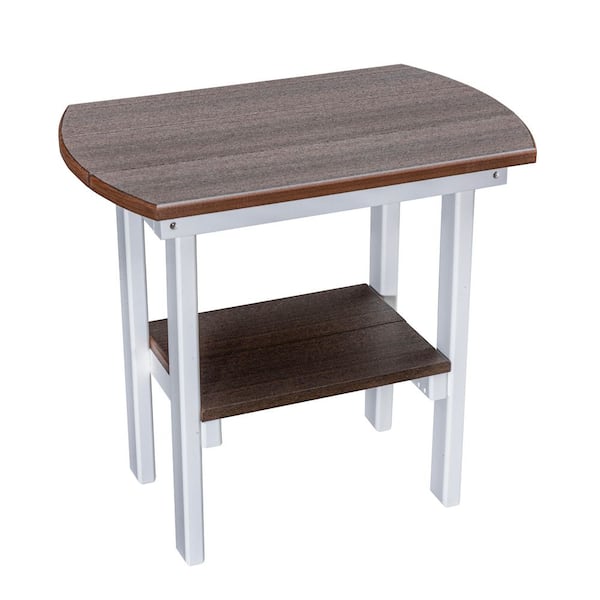 American Furniture Classics Adirondack Series White Rectangular Table High Density Polyethylene Plastic Outdoor Table