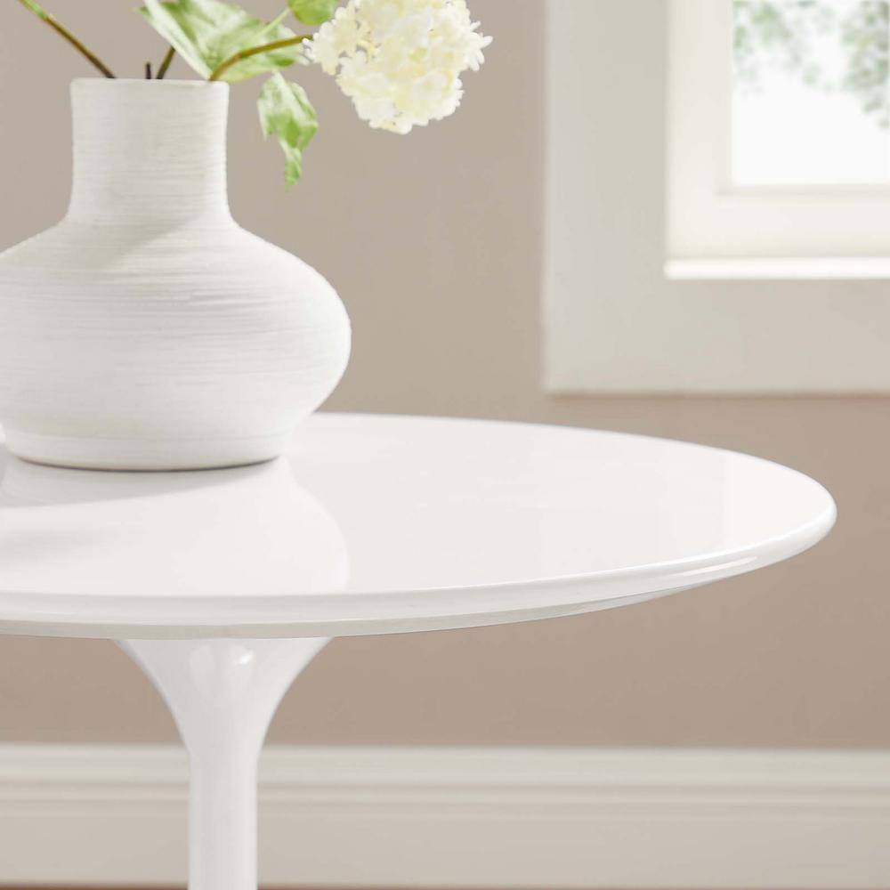 Lippa 20 in. Wood Round Side Table in White White - thumbnail 8