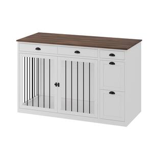 Image showcasing FUFU&GAGA Large Wooden Heavy Duty Dog Crate Storage Cabinet, Dog House ...