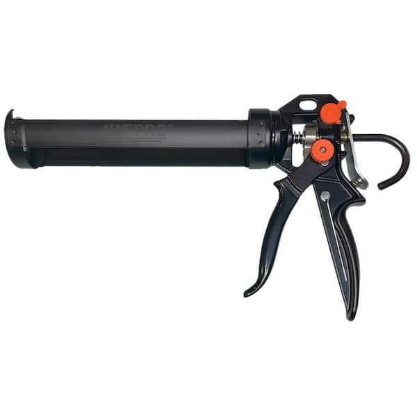 Dual Thrust Caulk Gun, 10 oz. 12:1 and 25:1 Ratio, Dripless w/Rubber Handle and Puncture Pin