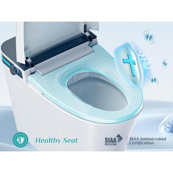 HOROW 10 in. Rough-In Tankless Elongated Smart Toilet Bidet - Auto Open/Close, Foot Sensor & Ambient Light