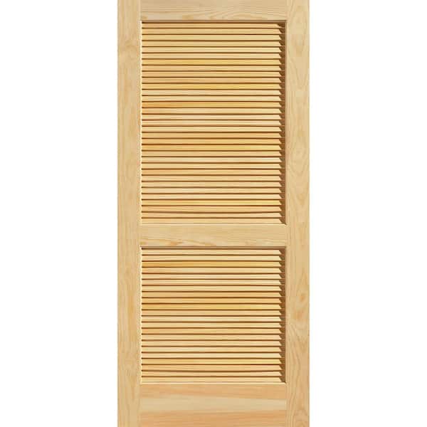 Masonite 36 in. x 80 in. Unfinished Full-louvered Solid Core Pine Interior Door Slab