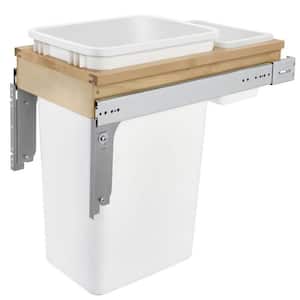 White Single Pull Out Top Mount Trash Can 50 qt.