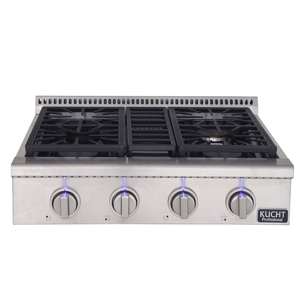Kucht 30 Inch Stainless Steel 4 Burner Propane Range Top