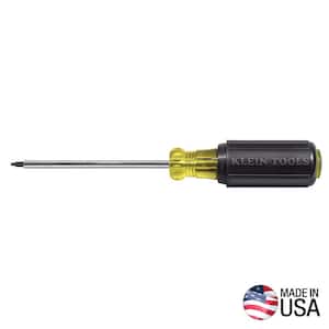 #3 Square-Recess Tip Screwdriver with 4 in. Round Shank- Cushion Grip Handle
