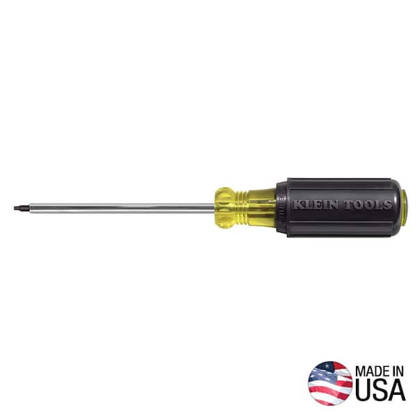 Klein Tools #3 Square-Recess Tip Screwdriver with 4 in. Round Shank- Cushion Grip Handle