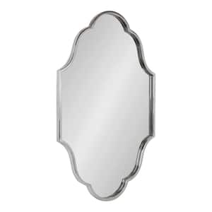 Rowla 37 in. x 23 in. Modern Irregular Silver Framed Decorative Wall Mirror