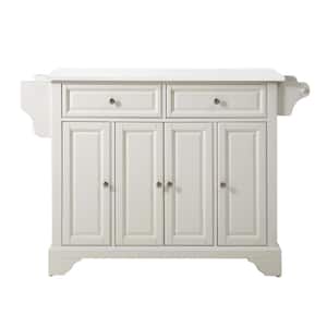 Lafayette White Full Size Kitchen Island/Cart with Granite Top
