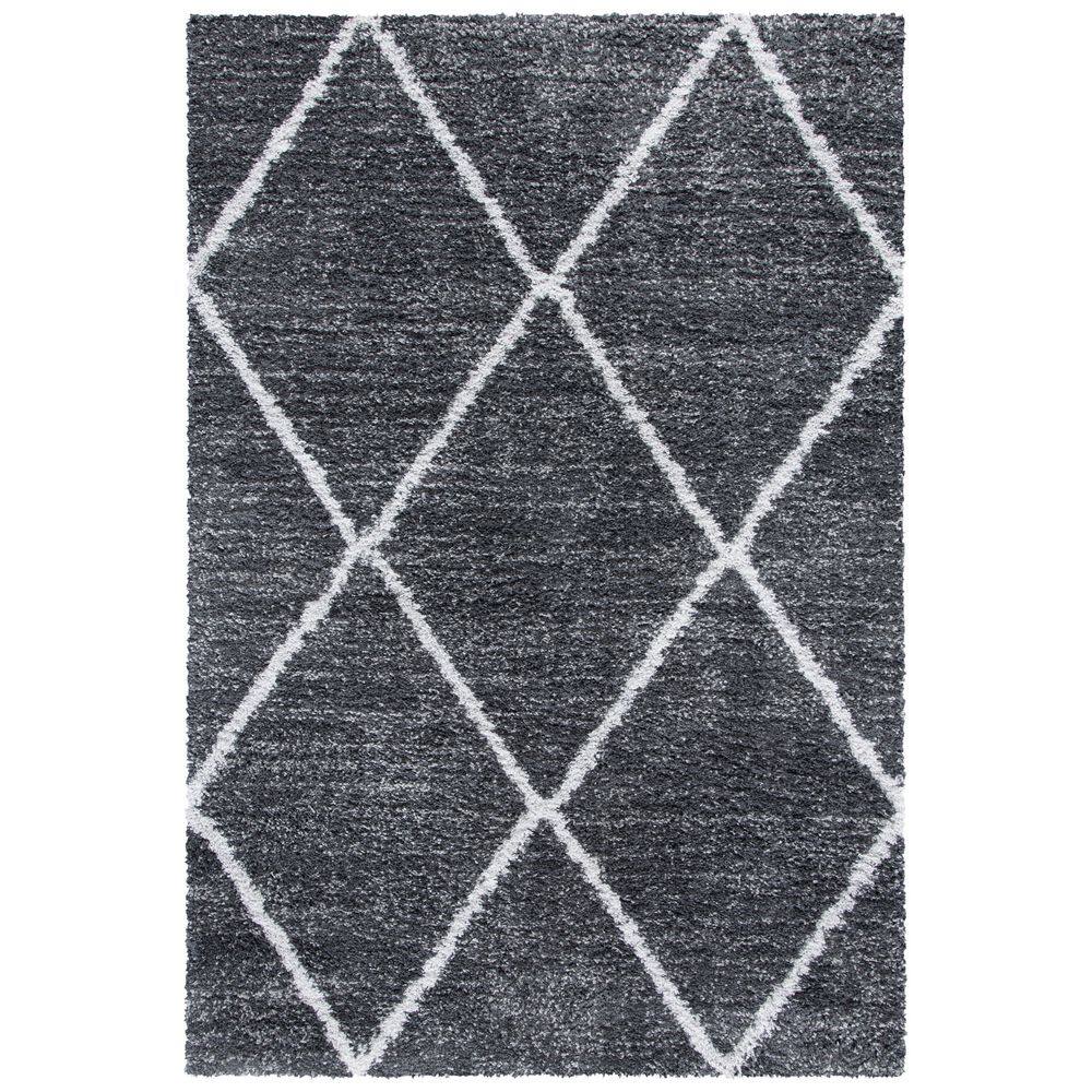 August Shag 5 ft. x 8 ft. Dark Gray/Ivory Diamond Area Rug price history on PriceWatchPro
