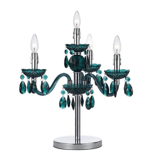 AF Lighting Fulton 19 in. Green Mini Table Chandelier Lamp