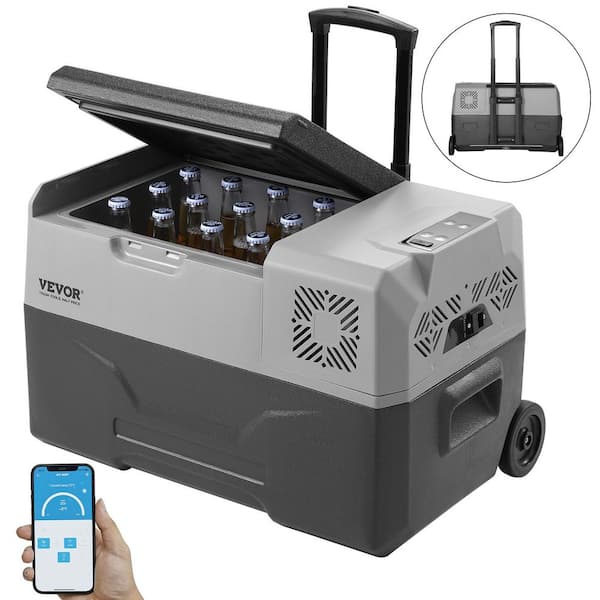 Car Refrigerator Fridge 1.06cu.ft. 30 L Single Zone Portable Freezer in Grey Wheels AC Compressor Cooler Outdoor Camping