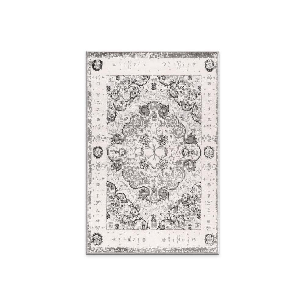 Monaco Gray 2 ft. 7 in. x 4 ft. Traditional Medallion Area Rug price history on PriceWatchPro