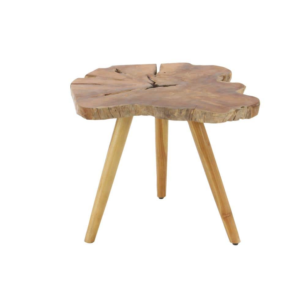Eco-Friendly Teak Wood 27" Round Handcrafted Accent Table