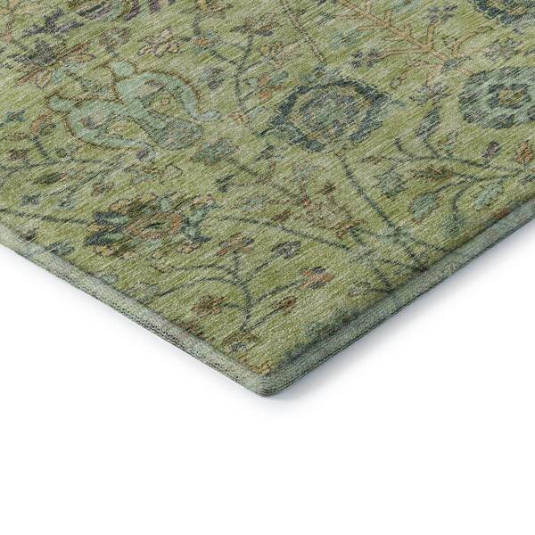 Mayfield Premium Machine Washable Abstract AMF1087 Mint 2 ft. x 3 ft. Area Rug