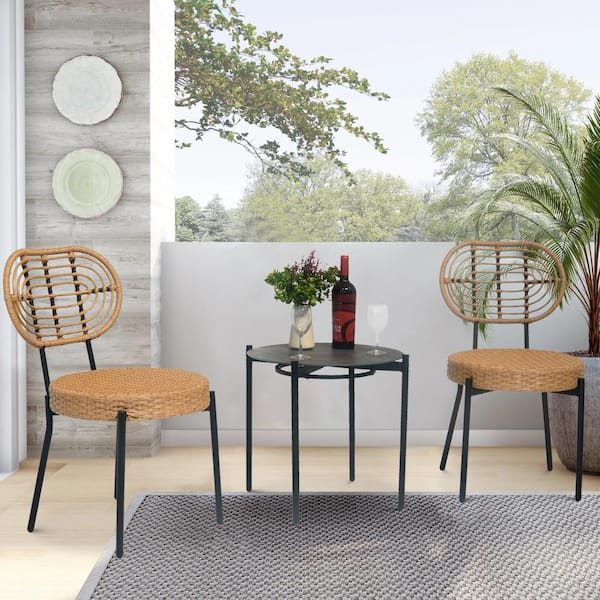 Liviza 3-Piece Wicker Patio Conversation Seating Set
