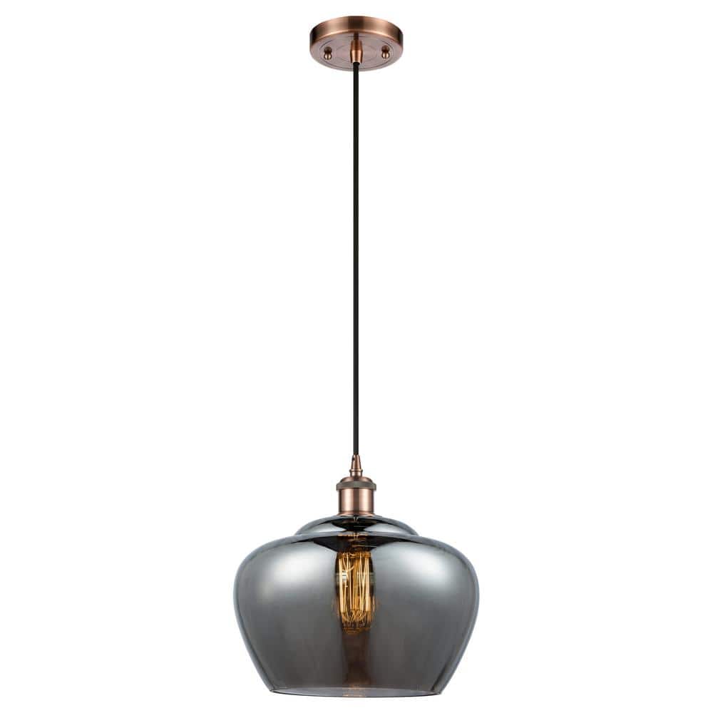 Antique Copper Glass Mini Bowl Pendant Light