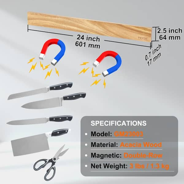 16 Inch Black Wood Knife Magnetic Strip Use As Magnetic Knife