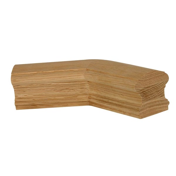 EVERMARK Stair Parts 7711 Unfinished Red Oak 135° Level Quarter-Turn Handrail Fitting