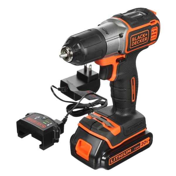BLACK+DECKER 20V MAX* POWERCONNECT 3/8 in. Cordless Drill/Driver with  AUTOSENSE Kit (BDCDE120C)